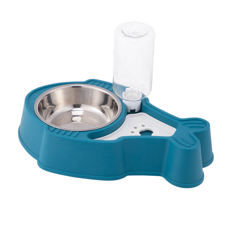 KFX-6527805 Pet 2-in-1 Automatic Drinking Bowl with Moisture Proof Design - Eco-Friendly PP Material in Blue, Pink or Green