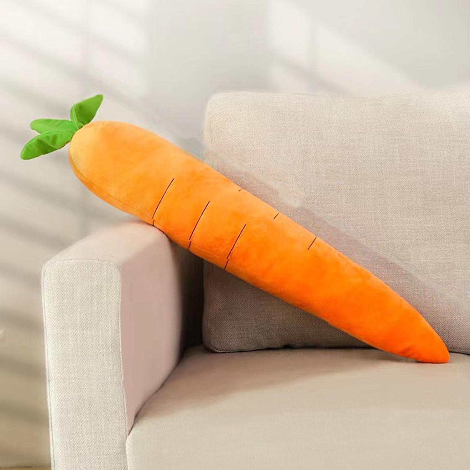 KFX-6529085 Soft Squeaky Carrot-Shaped Plush Toy for Dogs - Bite-Resistant & Comfortable