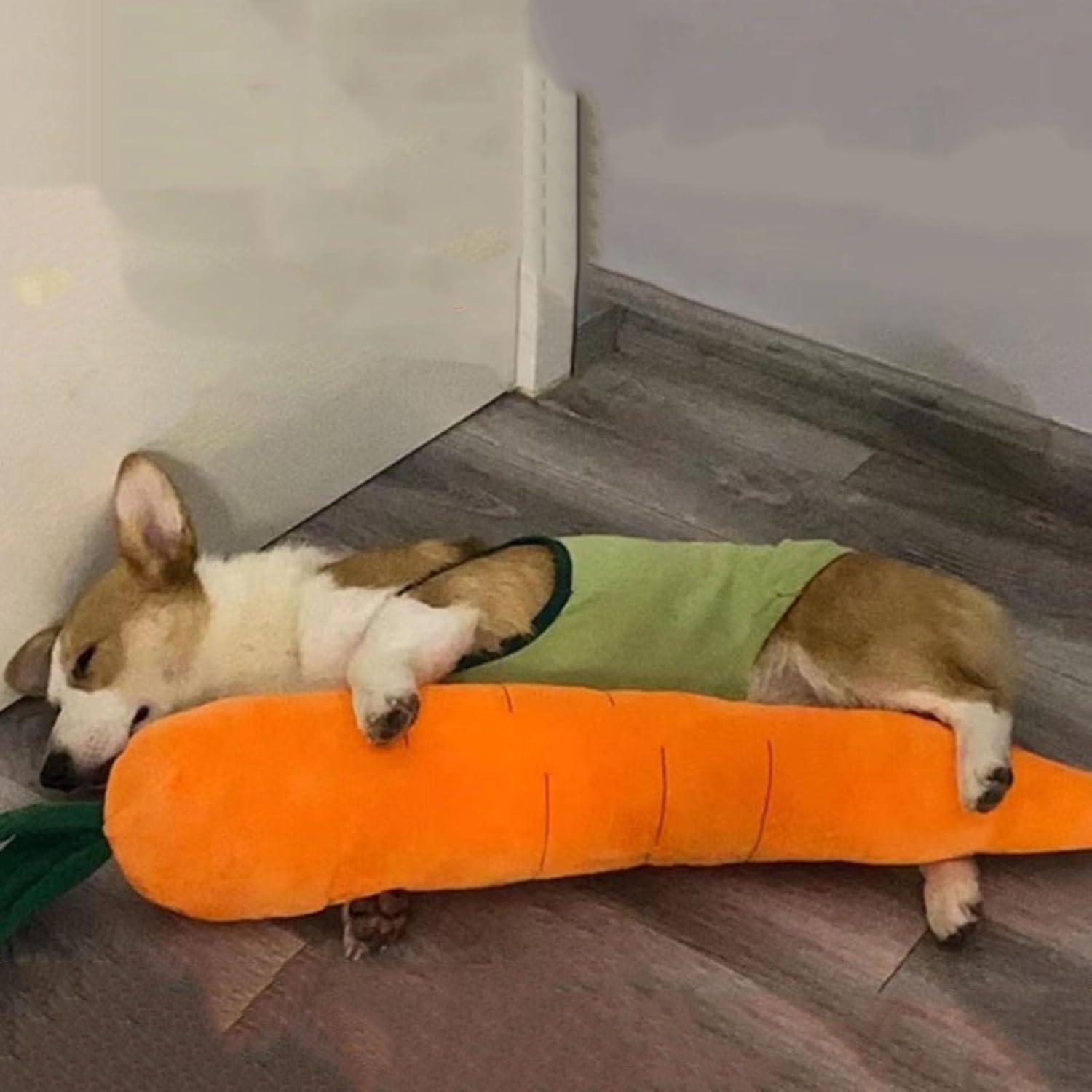 KFX-6529085 Soft Squeaky Carrot-Shaped Plush Toy for Dogs - Bite-Resistant & Comfortable
