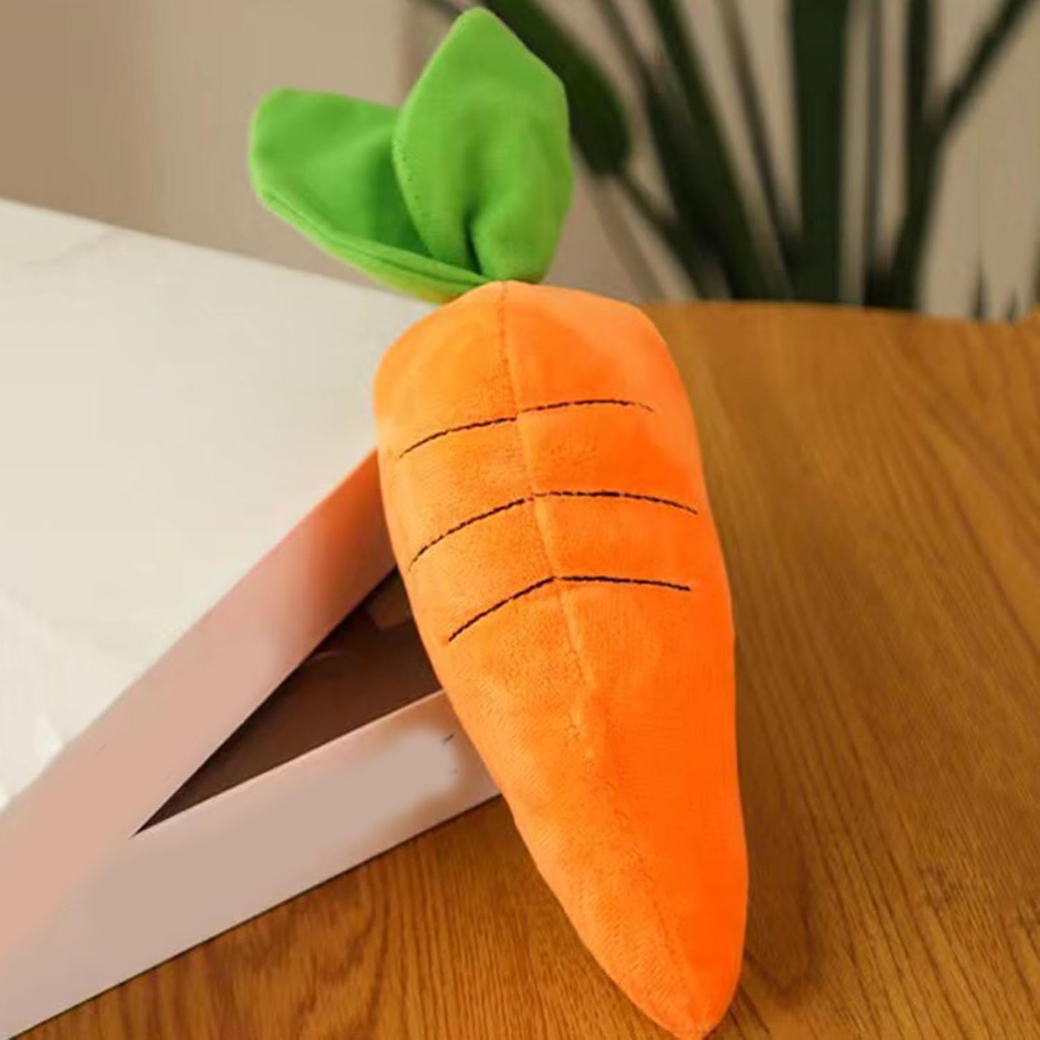 KFX-6529085 Soft Squeaky Carrot-Shaped Plush Toy for Dogs - Bite-Resistant & Comfortable