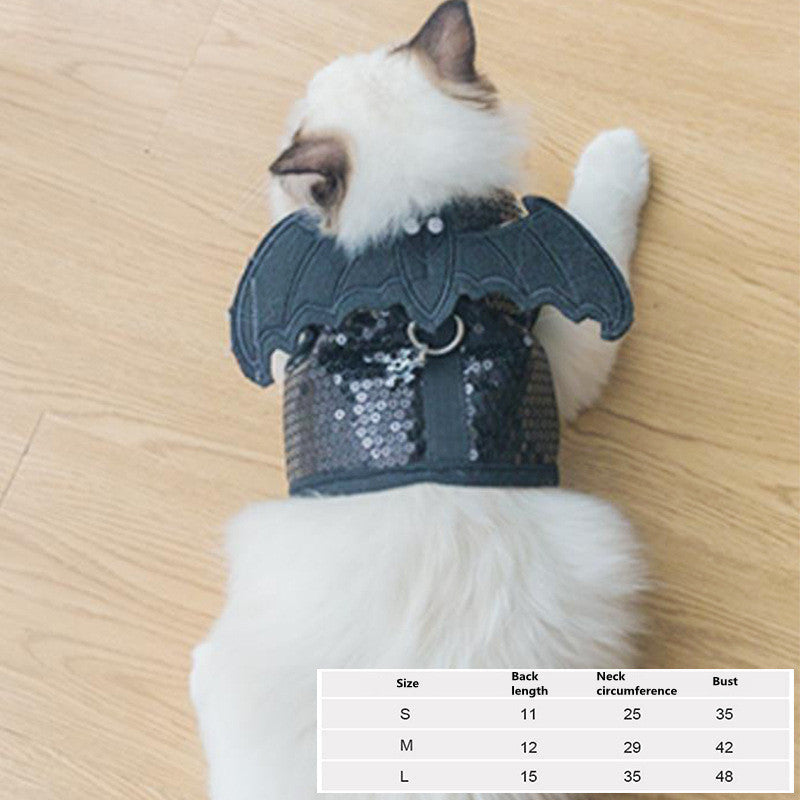KFX-6529213 Halloween Pet Costume with Pumpkin Cloak, Bat Wings, and Demon Vest Options