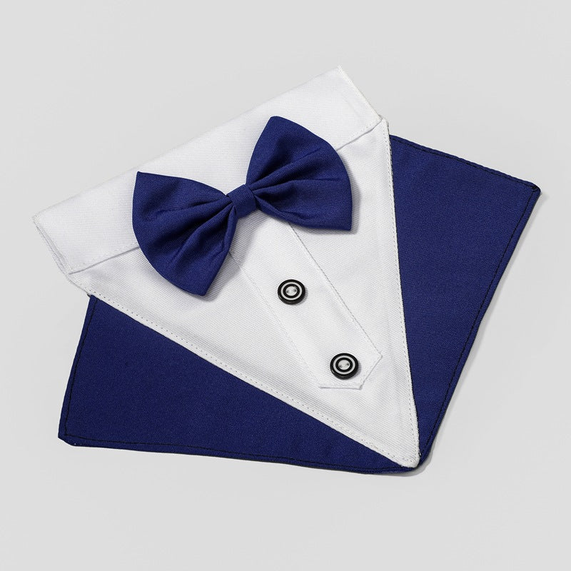 KFX-6529597 Stylish Pet Collar Triangle Scarf - Black/White, Blue/White, Red/Black, Blue/Black, Polyester