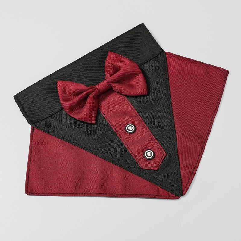 KFX-6529597 Stylish Pet Collar Triangle Scarf - Black/White, Blue/White, Red/Black, Blue/Black, Polyester