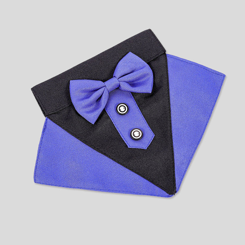 KFX-6529597 Stylish Pet Collar Triangle Scarf - Black/White, Blue/White, Red/Black, Blue/Black, Polyester