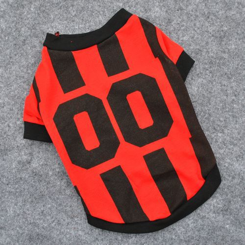 KFX-6529981 Classic Striped Jersey for Pets – Blue and Black, Black and Red, Black and White – XS to L Sizes