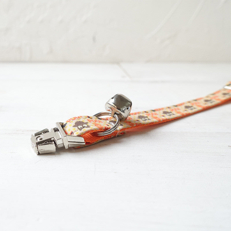 KFX-6533437 Adjustable Halloween Cat Collar with Bowknot and Circle Design in Multiple Sizes