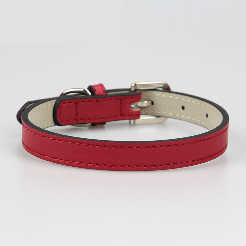 KFX-6533565 Leather Dog Collar for Small to Medium Breeds - Available in Multiple Colors