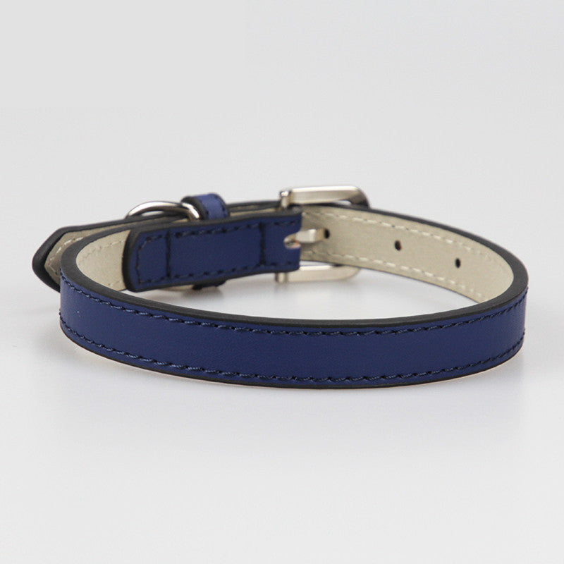 KFX-6533565 Leather Dog Collar for Small to Medium Breeds - Available in Multiple Colors