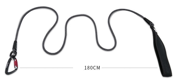 KFX-6537149 Durable Dog Walking Rope - Available in Orange, Light Green, Gray, and Black, 180cm Length with Comfortable Grips