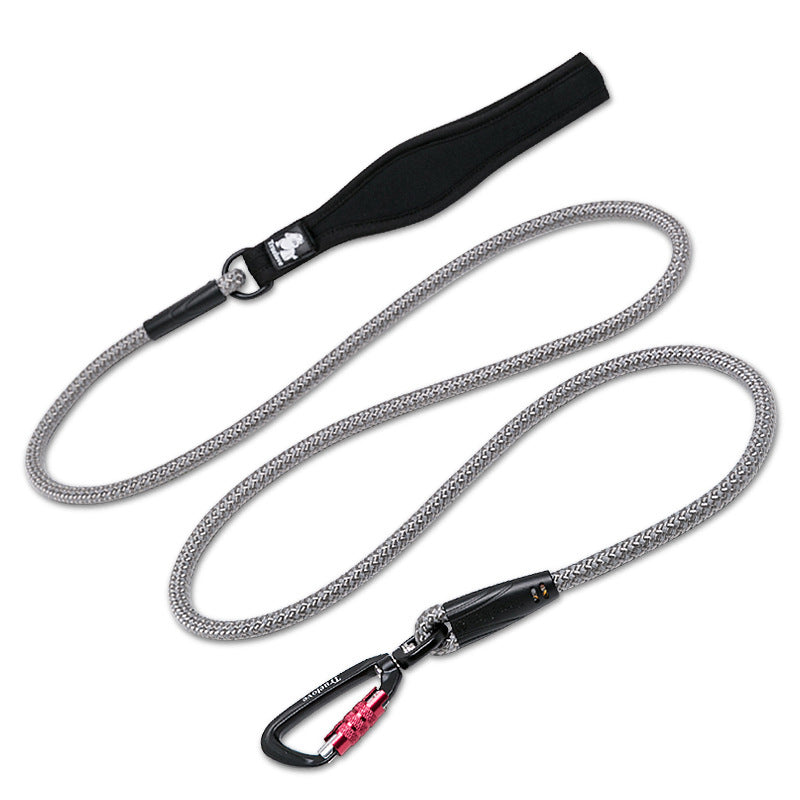 KFX-6537149 Durable Dog Walking Rope - Available in Orange, Light Green, Gray, and Black, 180cm Length with Comfortable Grips