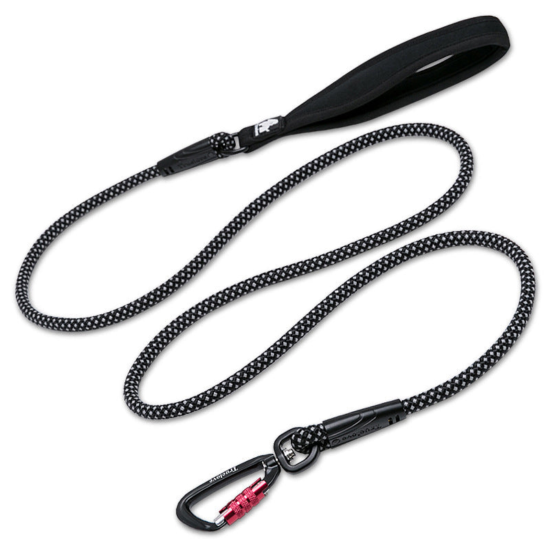 KFX-6537149 Durable Dog Walking Rope - Available in Orange, Light Green, Gray, and Black, 180cm Length with Comfortable Grips