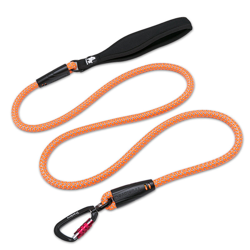 KFX-6537149 Durable Dog Walking Rope - Available in Orange, Light Green, Gray, and Black, 180cm Length with Comfortable Grips