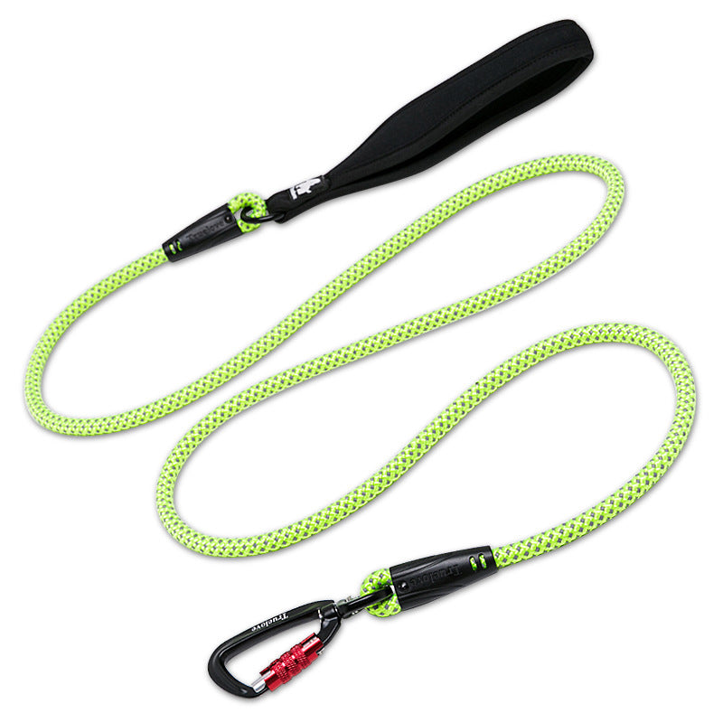 KFX-6537149 Durable Dog Walking Rope - Available in Orange, Light Green, Gray, and Black, 180cm Length with Comfortable Grips