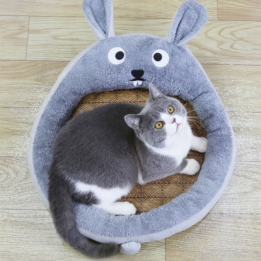 KFX-6537405 Plush Pet Nest Mat in Grey, Pink, Roman, and Brown Colors, Available in Multiple Sizes