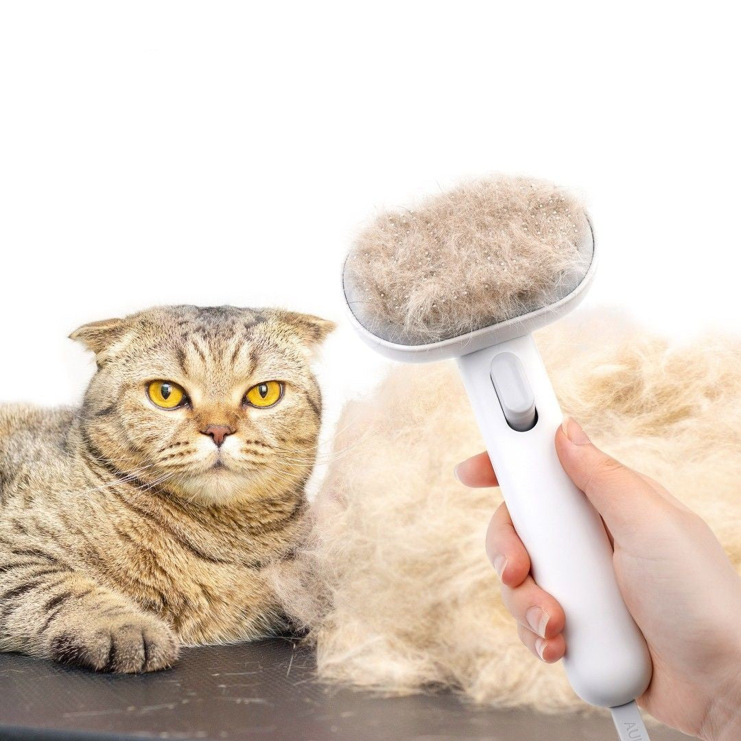 KFX-6538941 One-Button Cat Hair Comb Cleaner in White
