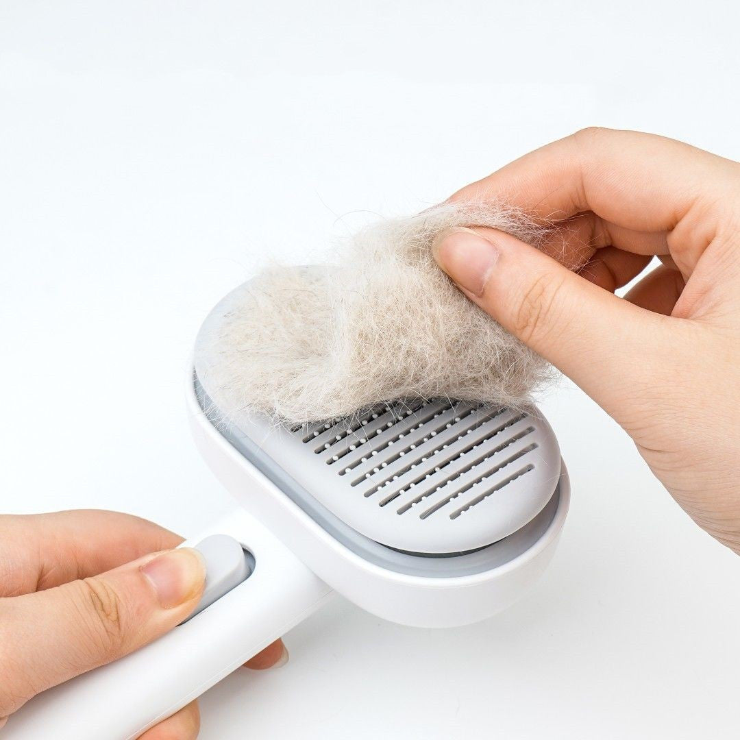 KFX-6538941 One-Button Cat Hair Comb Cleaner in White