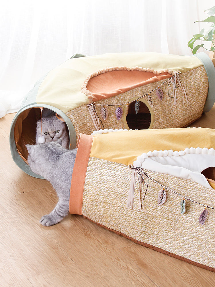 KFX-6548157 Cat Litter Roll Toy with Drilling Hole - Avocado & Orange Options for Cats Under 20 kg