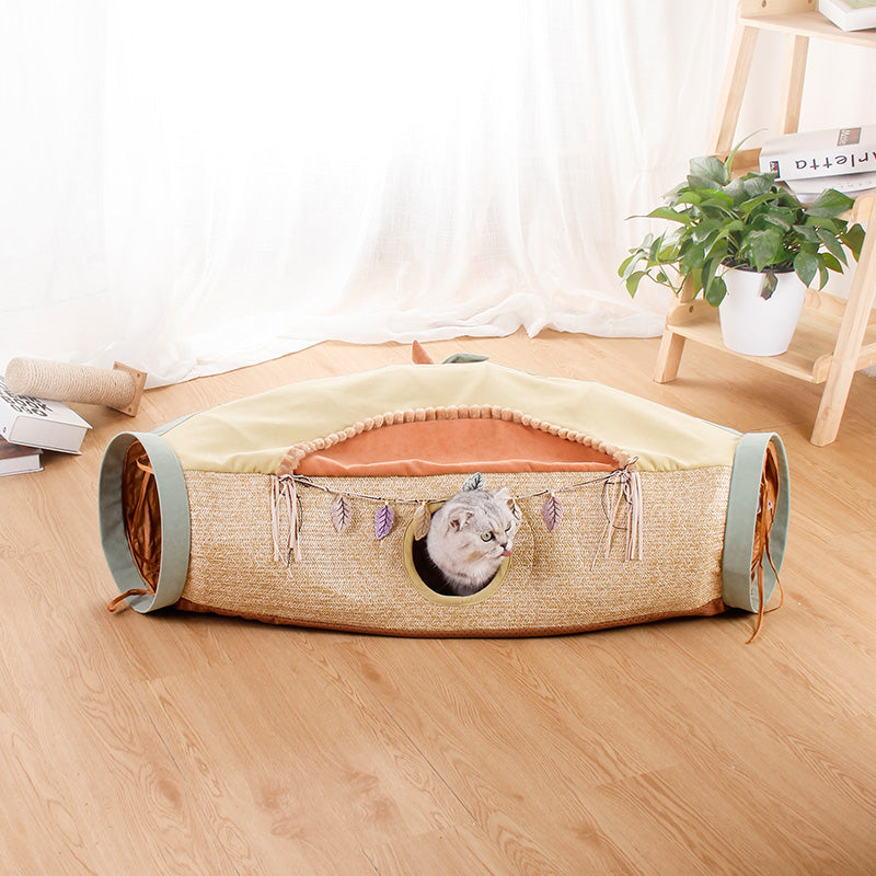KFX-6548157 Cat Litter Roll Toy with Drilling Hole - Avocado & Orange Options for Cats Under 20 kg