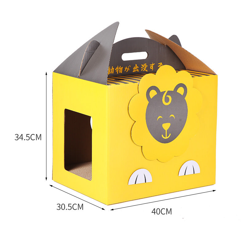 KFX-6549053 Foldable Japanese Milk Nest Cat Scratch Board - Corrugated Paper Chew Toy for Cats