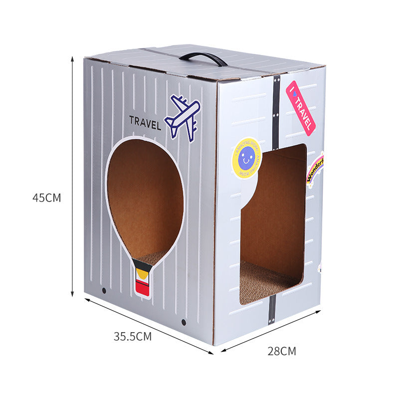 KFX-6549053 Foldable Japanese Milk Nest Cat Scratch Board - Corrugated Paper Chew Toy for Cats