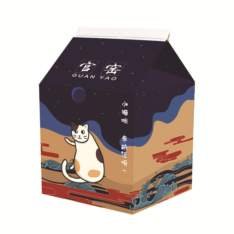 KFX-6549053 Foldable Japanese Milk Nest Cat Scratch Board - Corrugated Paper Chew Toy for Cats