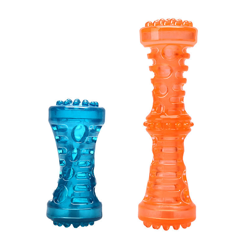 KFX-6549693 TPR Sounding Molar Stick Pet Toy in Peacock Blue & Orange - Small & Large Sizes Available