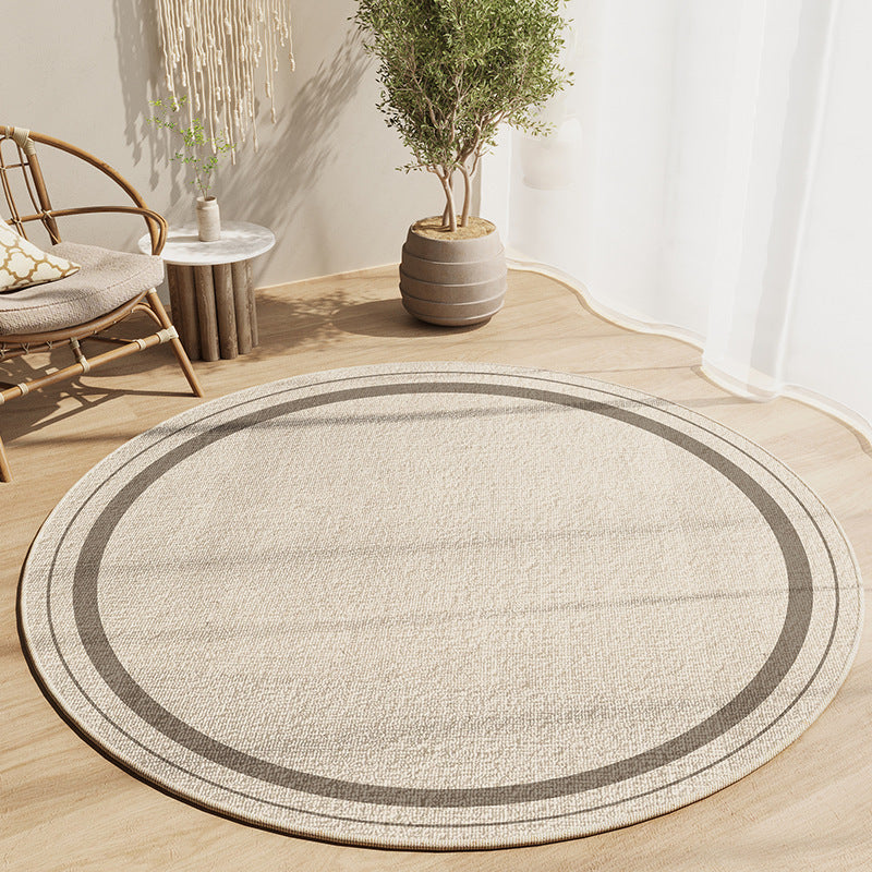 KFX-6550717 Geometric Pattern Round Crystal Velvet Carpet - Modern Skid Resistant & Machine Washable Floor Mat