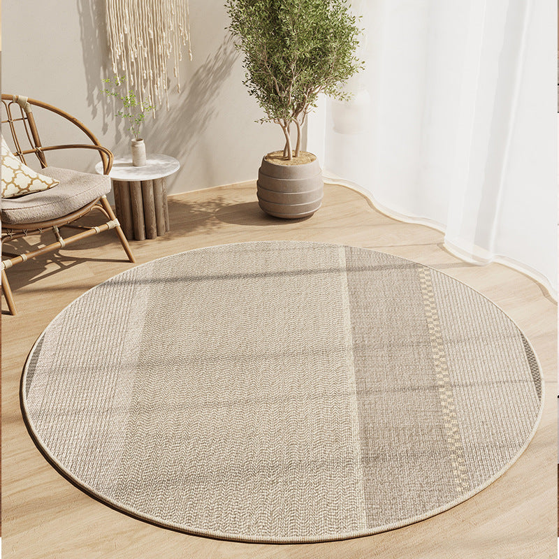 KFX-6550717 Geometric Pattern Round Crystal Velvet Carpet - Modern Skid Resistant & Machine Washable Floor Mat