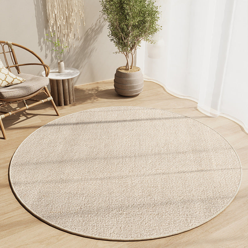 KFX-6550717 Geometric Pattern Round Crystal Velvet Carpet - Modern Skid Resistant & Machine Washable Floor Mat