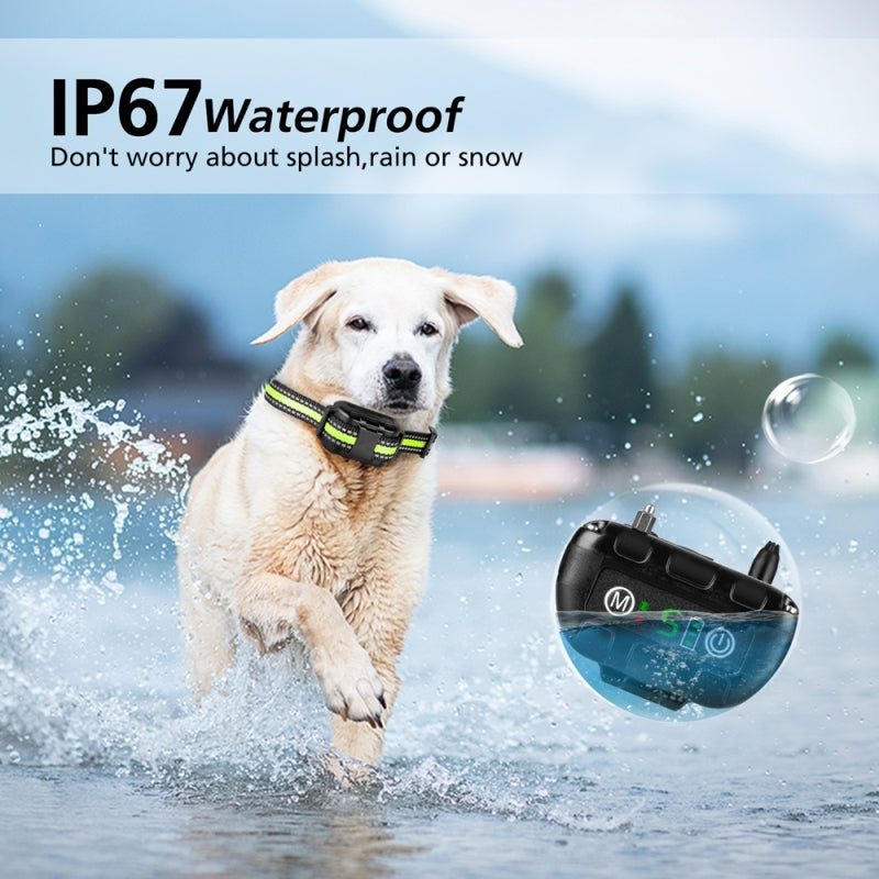 KFX-6550845 Waterproof Bark Control Collar with Vibration and Static Shock Modes, Adjustable 3.7-21.5in, Fits Dogs 6-150 lbs