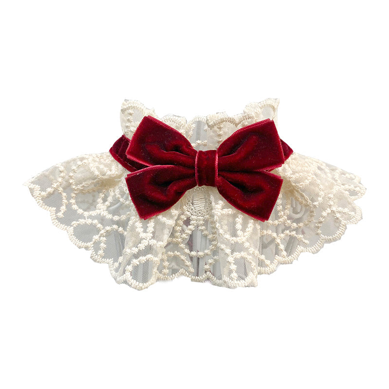 KFX-6551101 Pet Scarf Bow Tie - Stylish Long Scarf for Dogs and Cats in Red and Black