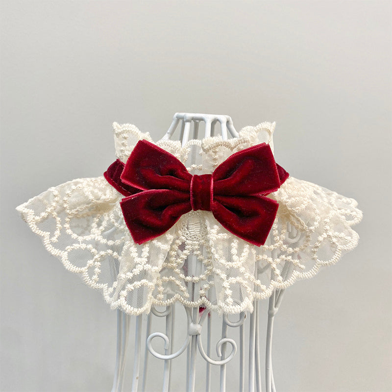 KFX-6551101 Pet Scarf Bow Tie - Stylish Long Scarf for Dogs and Cats in Red and Black