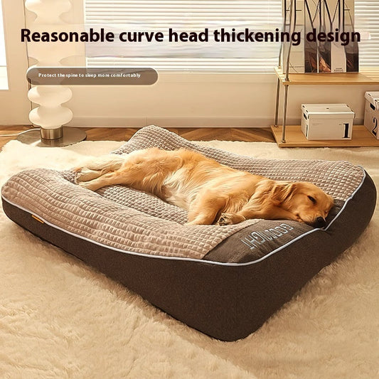 KFX-6552893 Cozy Universal Dog Sofa Bed for Medium to Large Breeds in Blue Crystal Velvet
