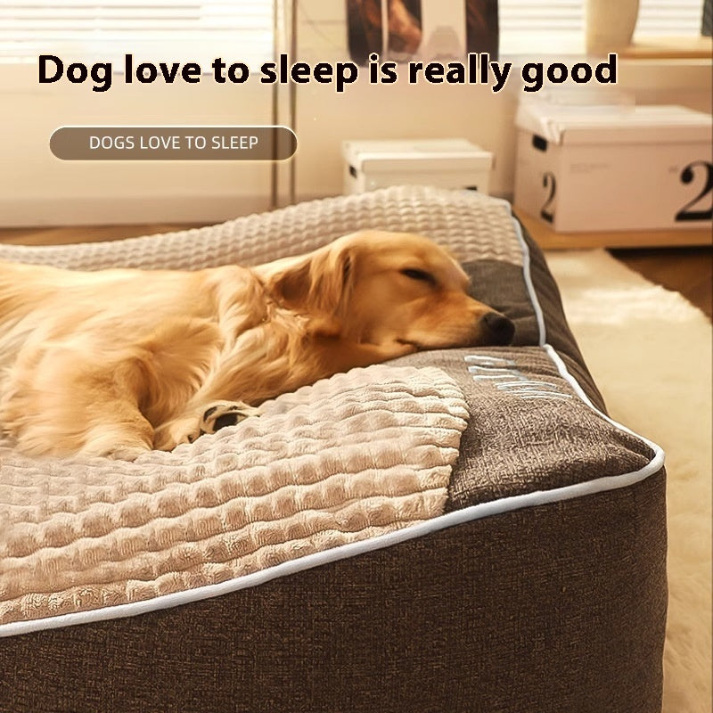 KFX-6552893 Cozy Universal Dog Sofa Bed for Medium to Large Breeds in Blue Crystal Velvet