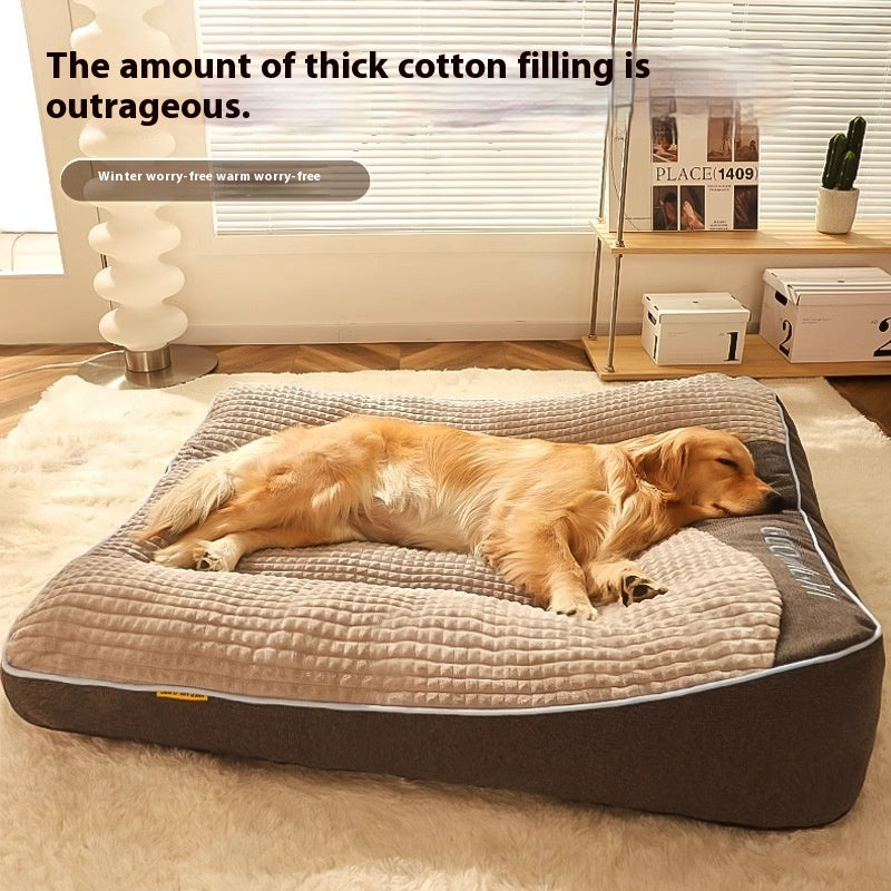 KFX-6552893 Cozy Universal Dog Sofa Bed for Medium to Large Breeds in Blue Crystal Velvet