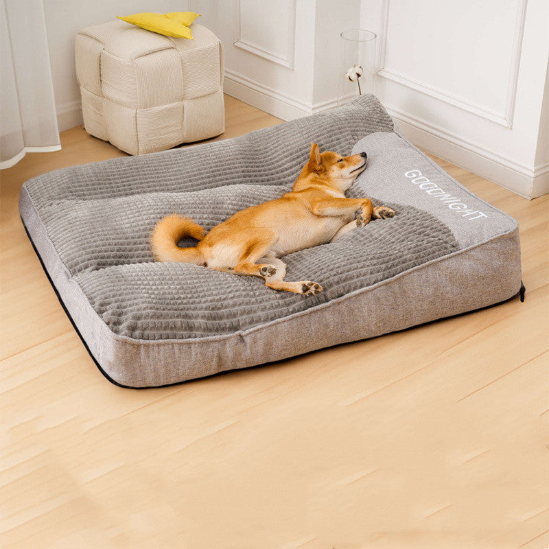 KFX-6552893 Cozy Universal Dog Sofa Bed for Medium to Large Breeds in Blue Crystal Velvet