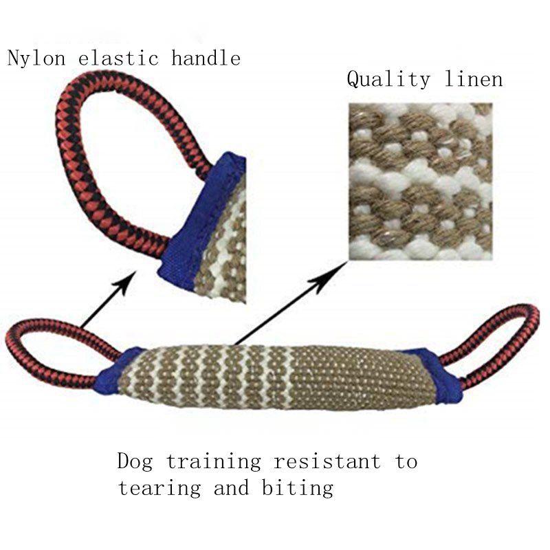 KFX-6553661 Blue Edge Dog Training Bite Stick - Durable Linen, 30cm & 50cm Options