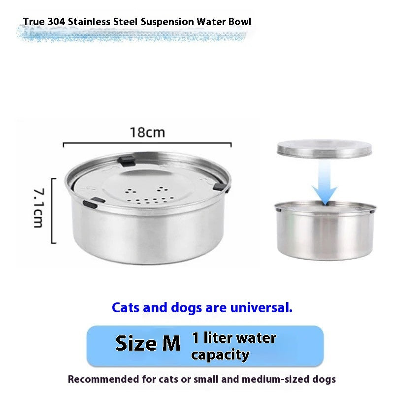 KFX-6554685 Large Capacity Stainless Steel Pet Water Bowl for Dogs and Cats - 1L, 3L, 5.6L Options Available