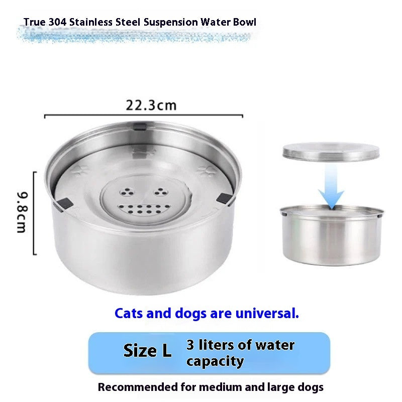 KFX-6554685 Large Capacity Stainless Steel Pet Water Bowl for Dogs and Cats - 1L, 3L, 5.6L Options Available