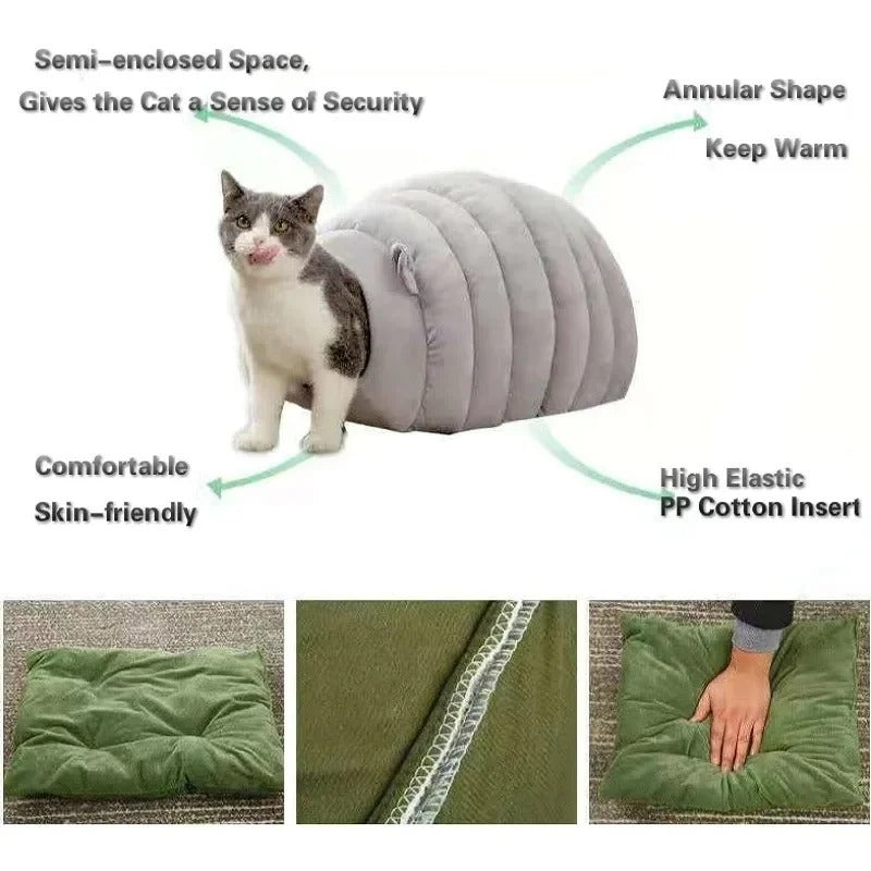 KFX-6556093 Cozy Pet Bed and Basket for Cats and Dogs - 38x42x33cm Size