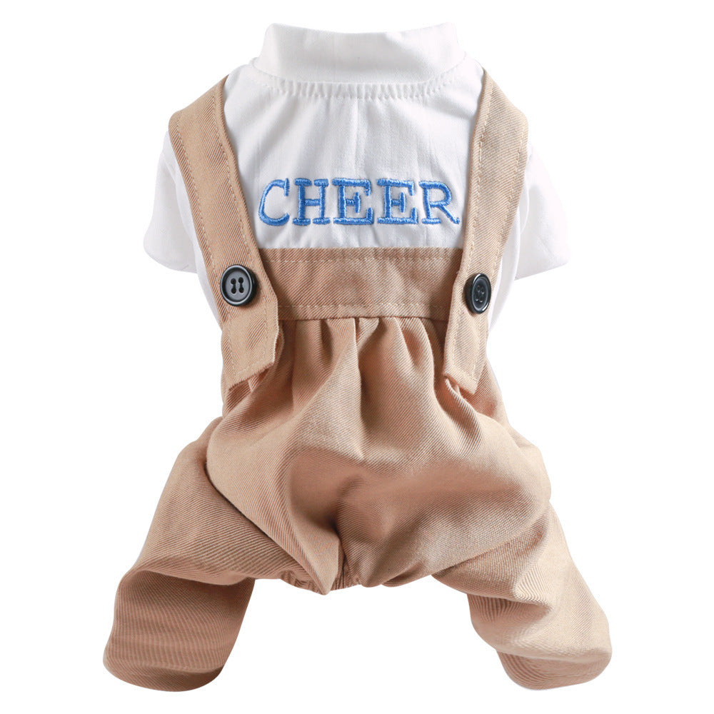 KFX-6556221 Khaki Trench Coat for Pets – Stylish Couple Clothing Set in Polyester