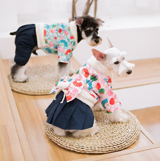 KFX-6558781 Flower Japanese Kimono Pet Apparel in Cotton and Polyester for Small to Extra Large Dogs