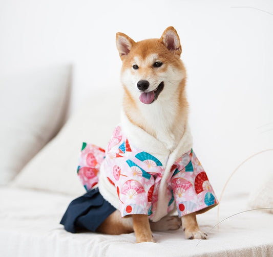 KFX-6558781 Flower Japanese Kimono Pet Apparel in Cotton and Polyester for Small to Extra Large Dogs