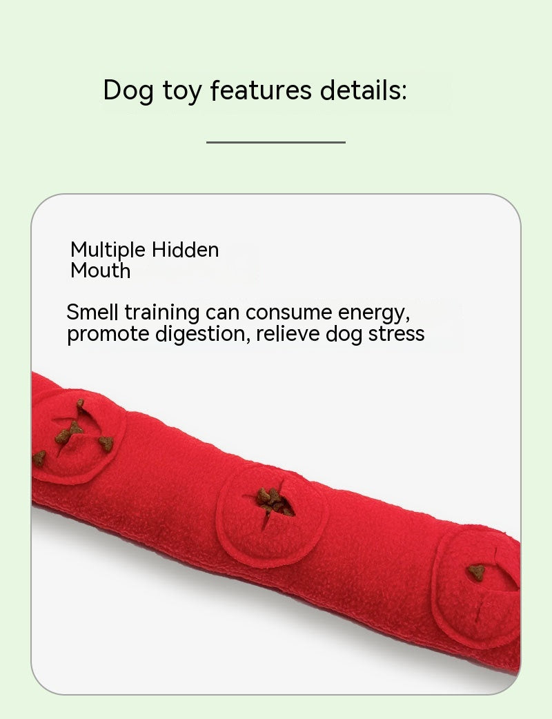 KFX-6559421 Interactive Smell Puzzle Toy for Dogs - Slow Feed Training and Stimulation, Polar Fleece - Red