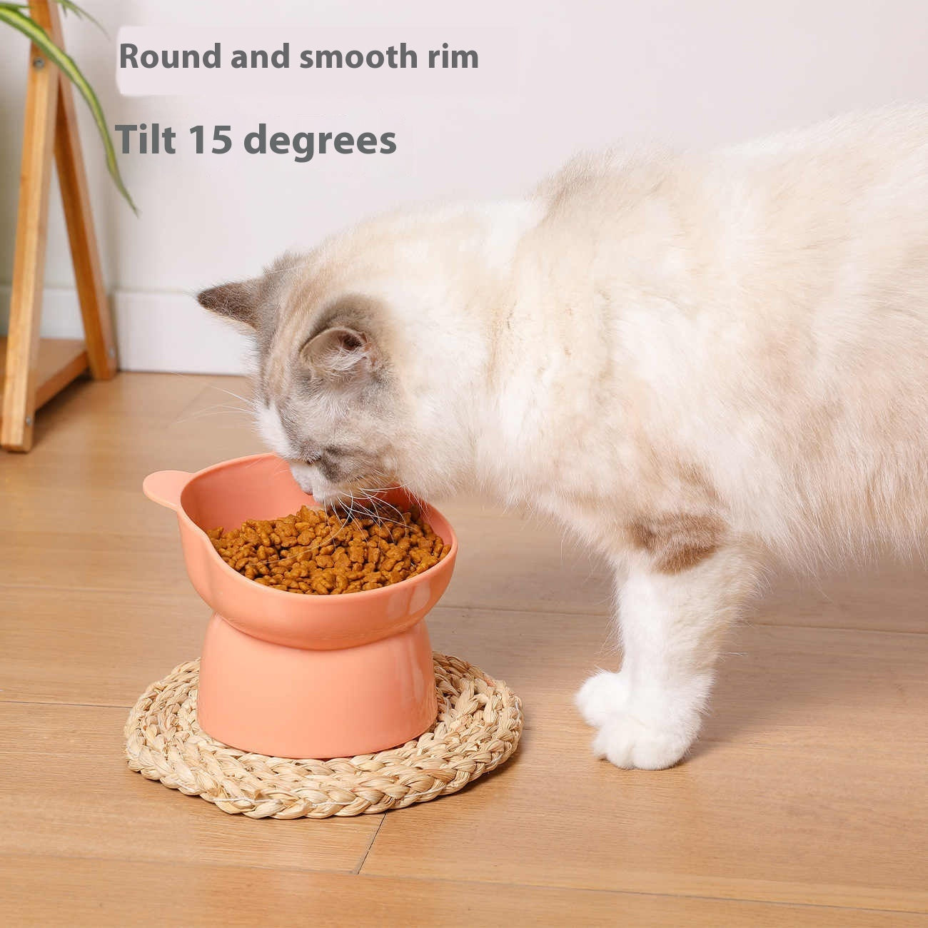 KFX-6560573 Oblique High Foot Anti-Tumble Pet Bowl for Cats and Dogs - Available in Multiple Colors