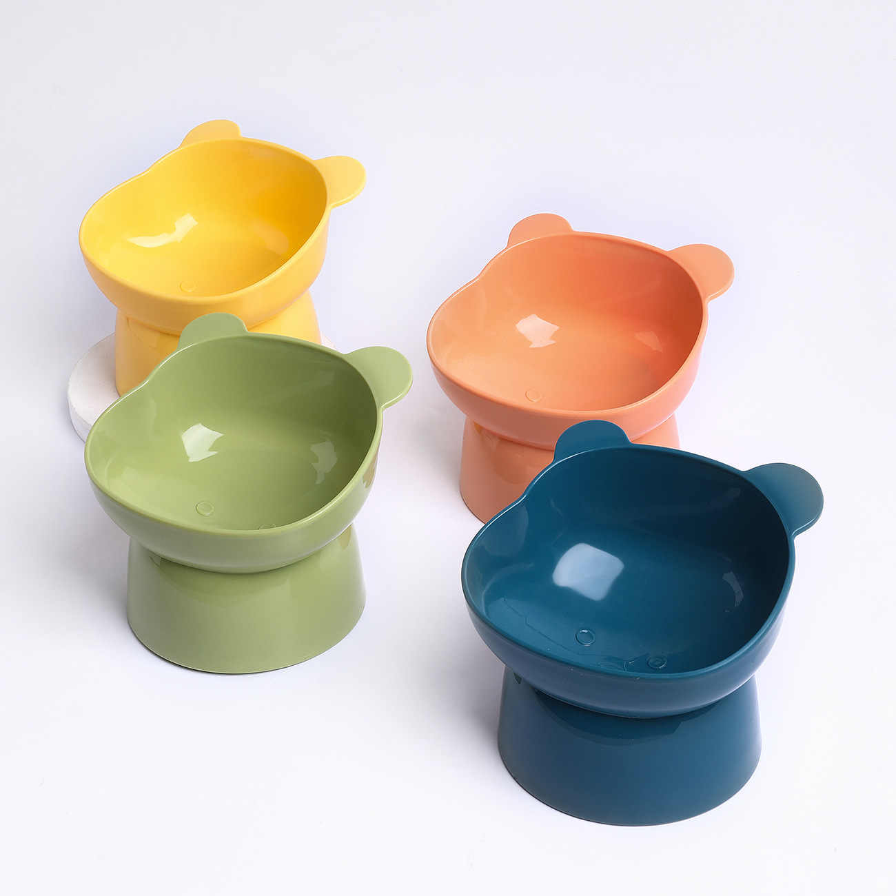 KFX-6560573 Oblique High Foot Anti-Tumble Pet Bowl for Cats and Dogs - Available in Multiple Colors