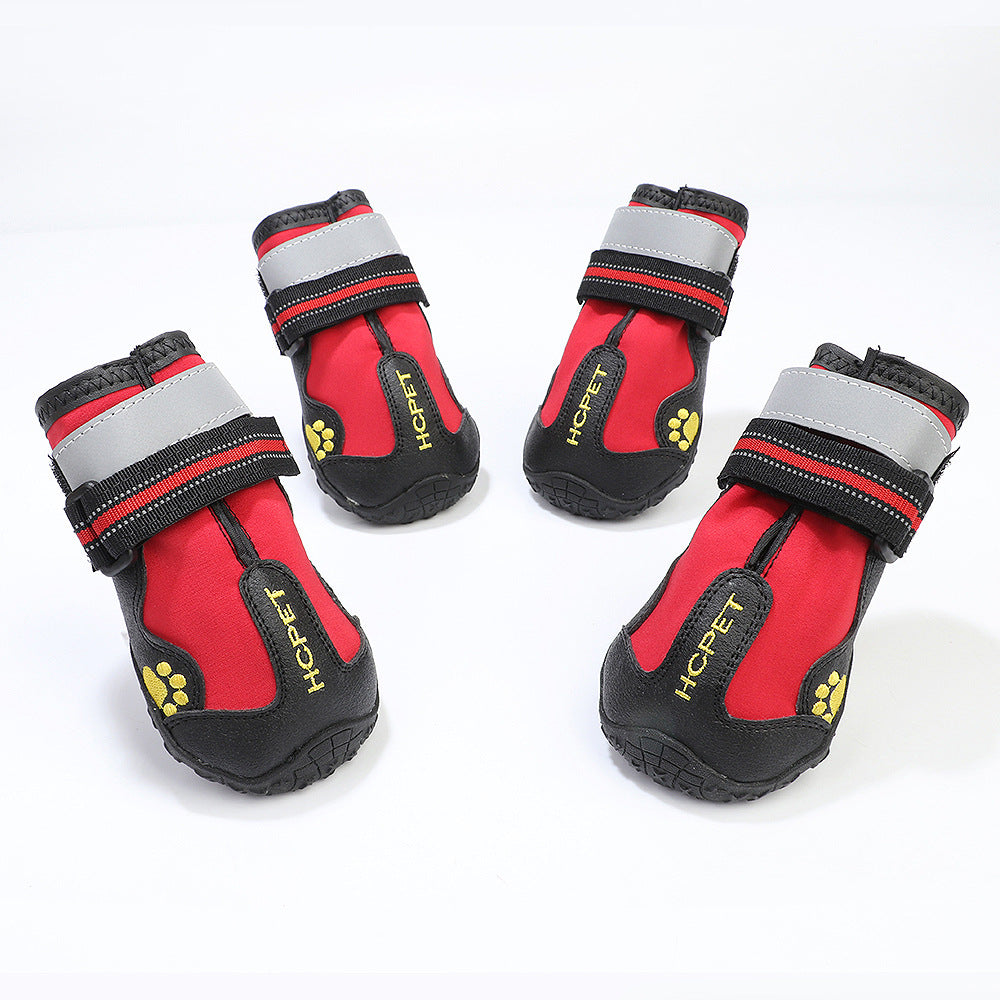 KFX-6561213 Waterproof Dog Shoes for Pets – Durable Cloth Material, Available in Black and Red, Sizes 2 to 8