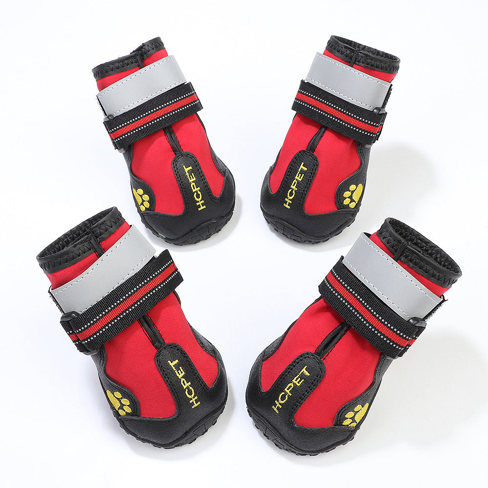 KFX-6561213 Waterproof Dog Shoes for Pets – Durable Cloth Material, Available in Black and Red, Sizes 2 to 8