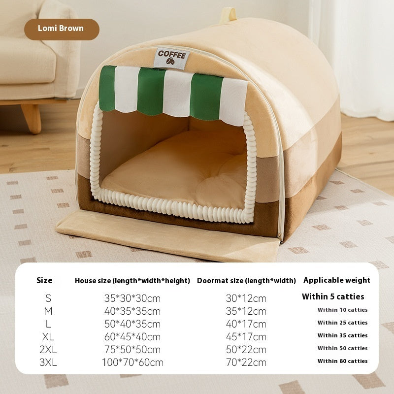 KFX-6564413 Stylish Painted Pet Bed for Large Dogs - Available in Rock Yellow, Lucky Green, and Coffee Brown
