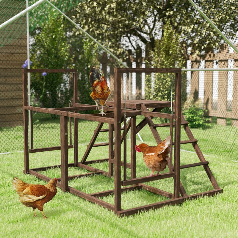 KFX-6565821 Chicken Activity Play Set with Swings, Ladders, and Multi-Level Perches for Enrichment and Exercise